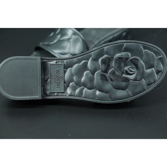 Valentino Garvani ATELIER 25 Black Rose Rubber Slide Platform Sandal SZ 39 New - Picture 4 of 11